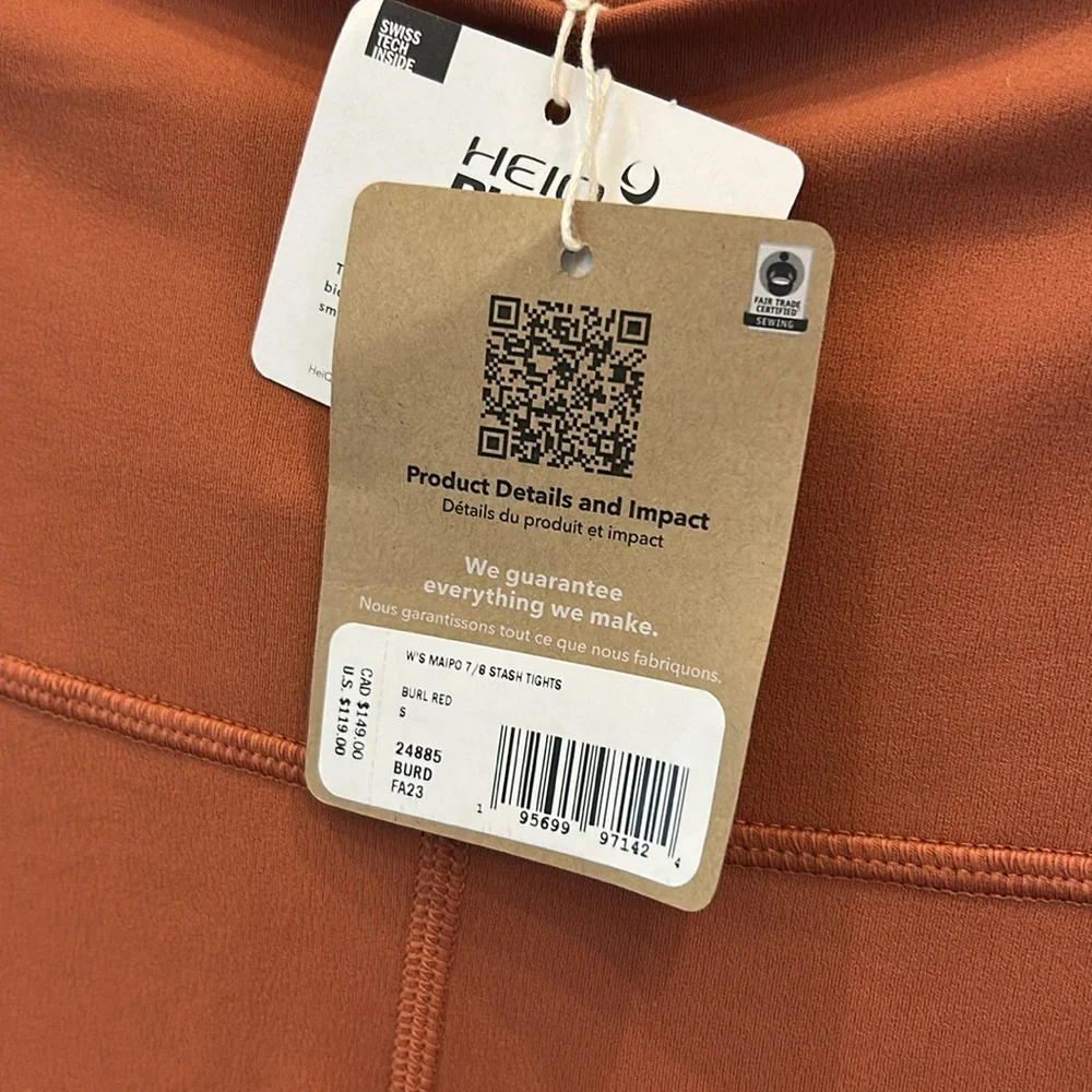 NWT Women’s Patagonia Maipo 7/8 Tights Leggings Workout Pants - Burl Red - Picture 4 of 9